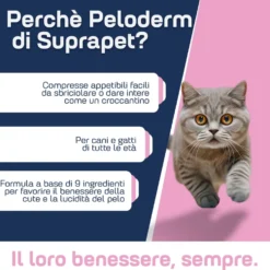 Suprapet Peloderm Cani e Gatti Integratore Perdita di Pelo, 90 Compresse