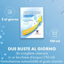 Sustenium Magnesio e Potassio Integratore Alimentare con Aggiunta di Vitamina C, 28 Bustine
