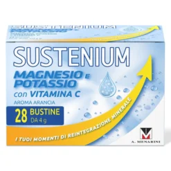 Sustenium Magnesio e Potassio Integratore Alimentare con Aggiunta di Vitamina C, 28 Bustine