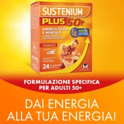 Sustenium Plus 50+ - Integratore alimentare per l'energia e la vitalità, 24 flaconcini da 20 ml