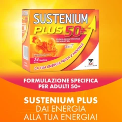 Sustenium Plus 50+ - Integratore energizzante per l'energia fisica e mentale, 24 bustine