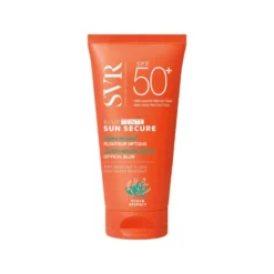 SVR Sun Secure Blur SPF50+ - Crema mousse solare colorata ad azione levigante per il viso, 50 ml