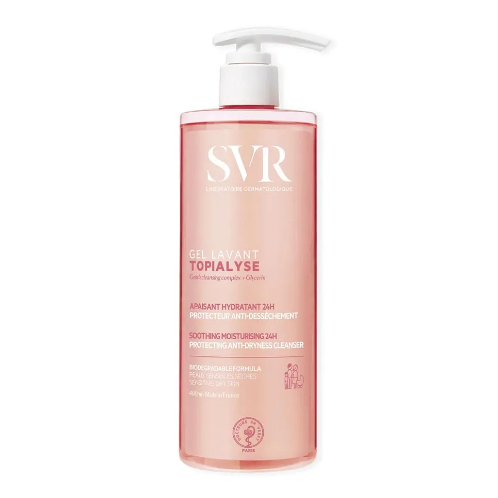 SVR Topialyse - Gel Lavant Detergente Lenitivo Idratante Anti-Secchezza, 400ml