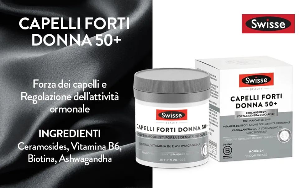 Swisse Beauty - Capelli Forti Donna 50+ Integratore Alimentare, 30 compresse