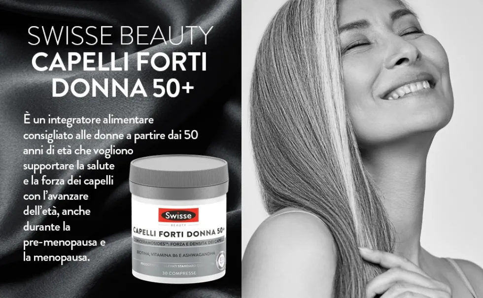 Swisse Beauty - Capelli Forti Donna 50+ Integratore Alimentare, 30 compresse