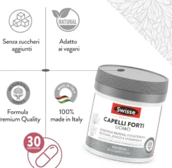 Swisse Beauty - Capelli Forti Uomo Integratore, 30 Compresse