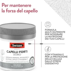 Swisse Beauty - Capelli Forti Uomo Integratore, 30 Compresse
