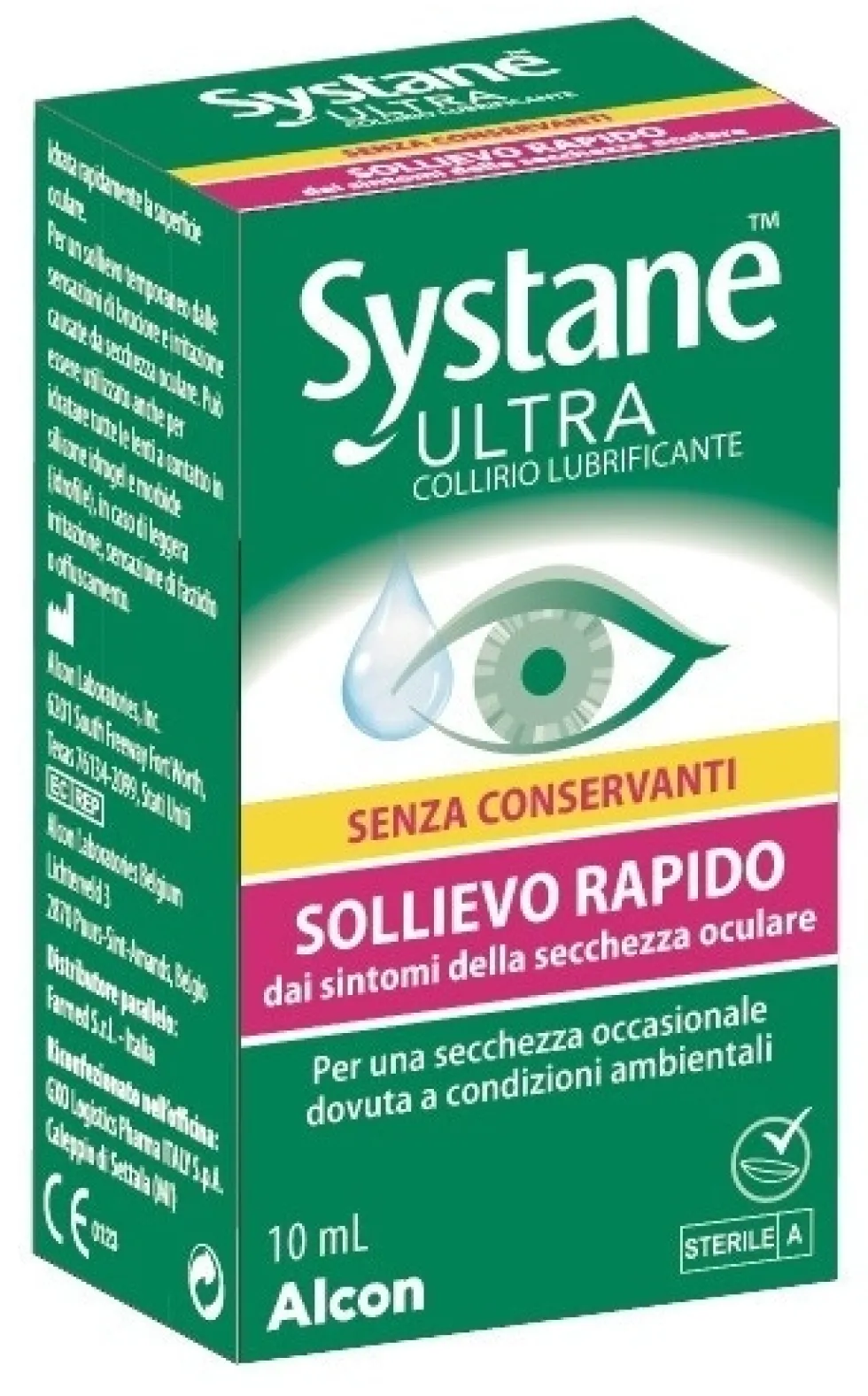 Systane Ultra - Collirio lubrificante senza conservanti per la secchezza oculare, 10 ml