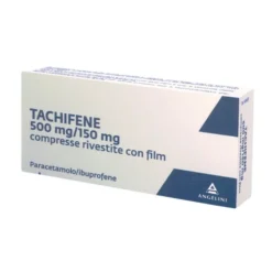 Tachifene 500mg + 150mg Paracetamolo + Ibuprofene Antipiretico e Analgesico, 16 compresse