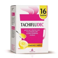 Tachifludec Polvere per Soluzione Orale per Influenza Raffreddore e Decongestionante Gusto Limone e Miele, 16 Bustine