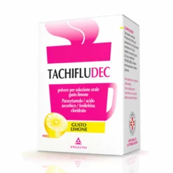 Tachifludec Polvere per Soluzione Orale per Influenza Raffreddore e Decongestionante Gusto Limone, 10 Bustine