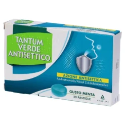 Tantum verde antisettico Pastiglie Mal di Gola Amilmetacresolo/Alcool 2,4-diclorobenzilico gusto menta, 20 pastiglie