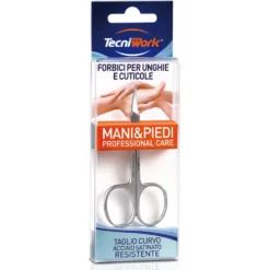 Tecniwork Forbici unghie e cuticole con taglio curvo, 1 pezzo