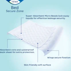 Tena Bed Plus Secure Zone - Traversa assorbente con ali per il letto, 20 pezzi da 180x80 cm