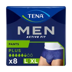 Tena Men Active Fit Plus Misura L - Pantaloni Tena active fit per l'incontinenza, 8 pezzi