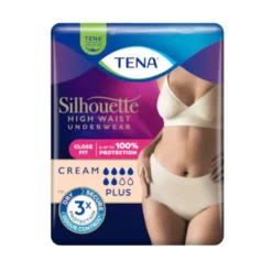 Tena Silhouette - Plus Crème Vita alta Mutandine Assorbenti Femminili Taglia M, 9 mutandine