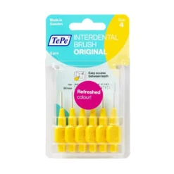 TePe Scovolino Original giallo 0,7 mm - Scovolino interdentale per rimuovere la placca, 6 pezzi