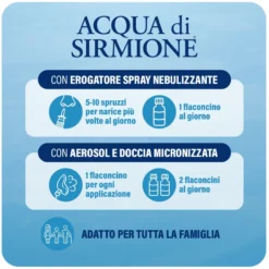 Terme di Sirmione Acqua di Sirmione - Spray nasale per il naso chiuso, 6 flaconcini da 15 ml