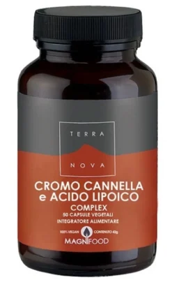 Terranova Supporti Specifici - Cromo Cannella e Acido Lipoico, 50 Capsule