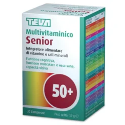 Teva Multivitaminico Senior 50+ - Integratore per energia e ossa, 30 compresse