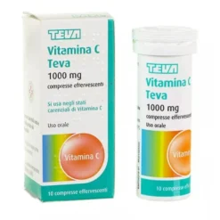 Teva Vitamina C 1000 mg - Compresse effervescenti per le carenze, 10 compresse