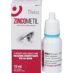Thea Farma Zincometil 0,02% + 0,01% - Collirio disinfettante per gli occhi irritati, 15 ml