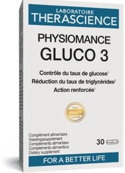 Therascience Physiomance Gluco 3 - Integratore Physiomance Gluco 3 per la glicemia, 30 compresse