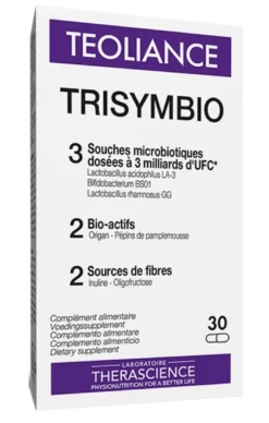 Therascience Teoliance Trisymbio - Probiotico per la flora intestinale, Teoliance integratore 30 cps