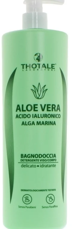 Thotale Bagnodoccia Aloe - Detergente idratante per il corpo con aloe e acido ialuronico, 1 litro