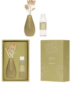 THUN Diffusore Bulbo Oliva - Profumatore d'ambiente in ceramica per la casa, cofanetto da 100 ml