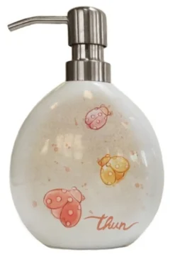 THUN Dispenser in ceramica per sapone liquido fantasia coccinelle, 1 pezzo