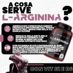 T-Rex Arginina 1000mg Integratore per Sportivi, 120 Compresse
