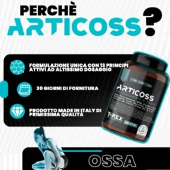 T-Rex Articoss - Integratore alimentare per il benessere di articolazioni e ossa, 60 compresse