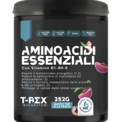 T-Rex EAA Aminoacidi Essenziali Integratore Essential Amino con Vitamine in Polvere Gusto Thè Pesca, 252g