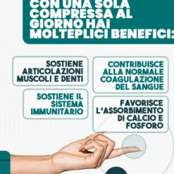 T-Rex Vitamina D3 + K2 2000 UI - Integratore alimentare per le ossa e il cuore, 160 compresse