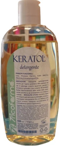 Tricofarma Keratol Detergente 500ml - Detergente lenitivo per la pelle secca e desquamata, 500 ml