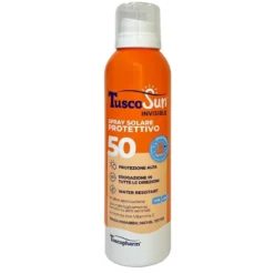 Tuscosun Invisible Spray SPF50 Spray solare antiossidante per prevenire le scottature, 150 ml