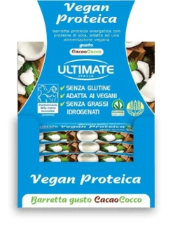 Ultimate Barretta Vegan Proteica da 40g Gusto Cacao-Cocco, 24 Pezzi