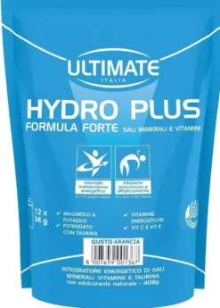 Ultimate Italia Hydro Plus - Integratore energetico di magnesio e potassio gusto arancia, 420 g