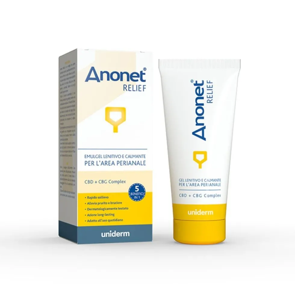 Uniderm Anonet Relief Emulgel Lenitivo e Calmante per l'area Perianale, 25ml