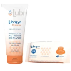 Uniderm Lubrigyn cofanetto per l'igiene intima - Detergente intimo oleolatte Uniderm, 200 ml e 15 salviette