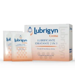 Uniderm Lubrigyn - Crema lubrificante e idratante per la secchezza intima, 20 bustine da 2 ml
