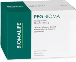 Unifarco Pegbioma 30 bustine - Polvere lassativa al macrogol per la stitichezza, 10 g
