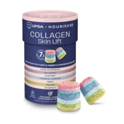 Upsa x Nourished Collagen Skin Lift Integratore Pelle Anti Età, 30 Gummies