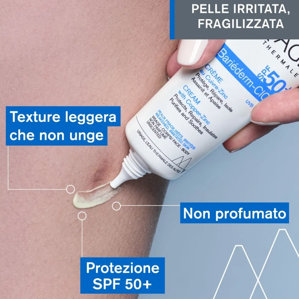 Uriage Bariéderm - Cica-Crema Con Cu-Zn Con SPF50+, 40ml