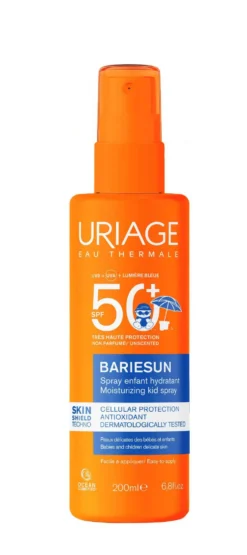 Uriage Bariesun SPF50+ Spray solare per la fotoprotezione dei bambini, 200 ml
