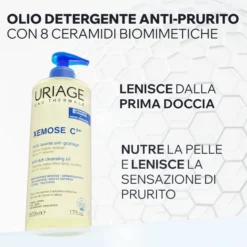 Uriage Xémose C8+ Olio Lavante Lenitivo Doccia e Bagno per Pelle Secca e Sensibile, 500ml