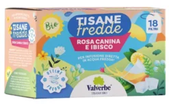 Valverbe Tisana fredda rosa canina e ibisco Infuso biologico rinfrescante, 18 filtri