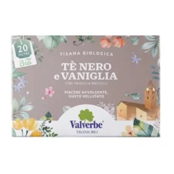 Valverbe Tè Nero e Vaniglia - Tisana biologica per una pausa rilassante, 20 filtri