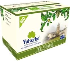 Valverbe Tè Verde Bio - Infuso di tè verde antiossidante e depurativo, 20 filtri da 30 g